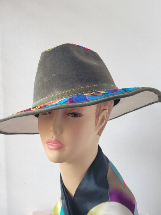 NEW | Handcrafted Guatemalan Artisan Hat | Statement Fedora | Olive Green main image 7